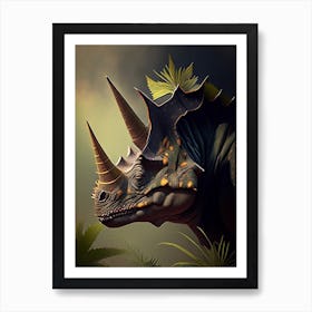 Leptoceratops 1 Illustration Dinosaur Art Print