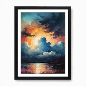 Abstract Glitch Clouds Sky (62) Art Print