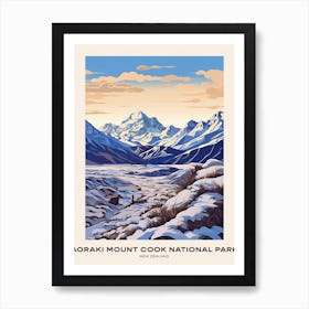 Aoraki Mount Cook National Park New Zealand 2 Poster Art Print