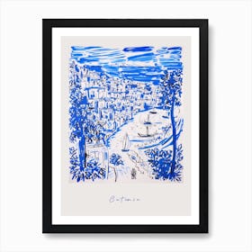 Catania Italy Blue Drawing Poster Art Print