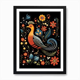 Folk Bird Illustration Grouse 3 Art Print