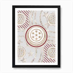 Geometric Glyph in Festive Gold Silver and Red n.0095 Art Print