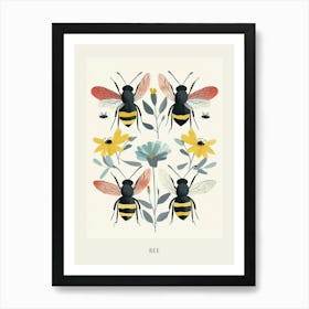 Colourful Insect Illustration Bee 10 Poster Art Print