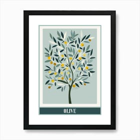 Olive Tree Flat Illustration 3 Poster Art Print