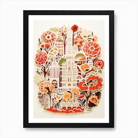 Central Park Conservatory Garden Usa Modern Illustration 2 Art Print