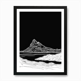 Beinn Bheoil Line Drawing 4 Art Print