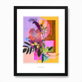 Prairie Clover 2 Neon Flower Collage Poster Art Print