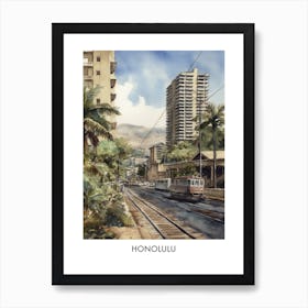 Honolulu Watercolor 2travel Poster Art Print