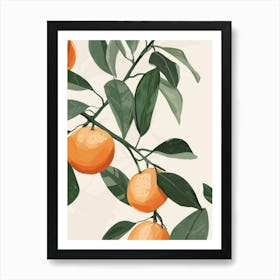 Clementines Close Up Illustration 5 Art Print