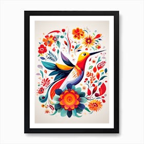 Scandinavian Bird Illustration Hummingbird 1 Art Print
