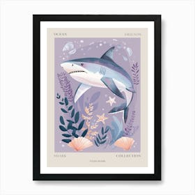 Purple Tiger Shark Illustration 1 Poster Art Print