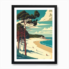 Pirita Beach, Estonia - Retro Landscape Beach and Coastal Theme Travel Poster Art Print