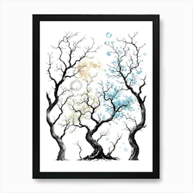 Bare Trees Art Print