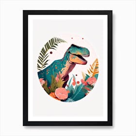 Allosaurus Terrazzo Style Dinosaur Art Print
