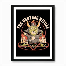 The Bedtime Ritual - Funny Evil Baphomet Gift Art Print