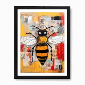 Bee 3 Basquiat style Art Print