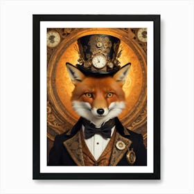 Steampunk Fox Art Print