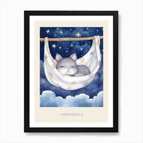 Baby Chinchilla 1 Sleeping In The Clouds Nursery Poster Art Print