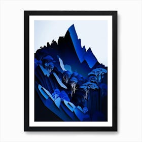 Blue Mountains National Park Australia Cut Out Paper Art Print