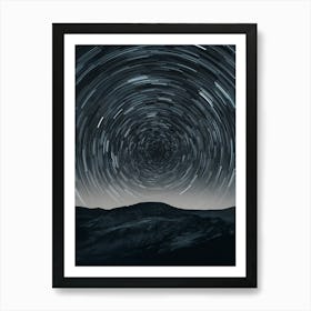 Star Trails In The Night Sky Art Print