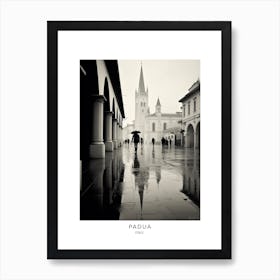 Poster Of Padua, Italy, Black And White Analogue Photography 4 Art Print