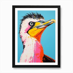 Andy Warhol Style Bird Cormorant 1 Art Print