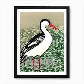 Bird Canvasback Linocut Bird Art Print