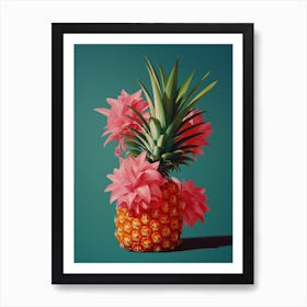 Pineapple & Flowers Still Life Art Print