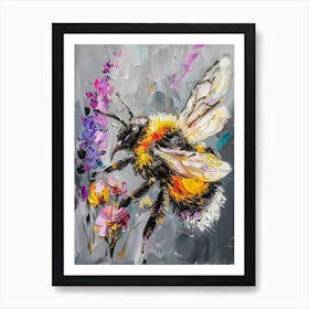 Bee On Lavender Art Print