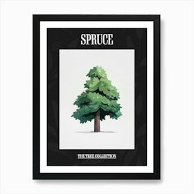 Spruce Tree Pixel Illustration 4 Poster Art Print