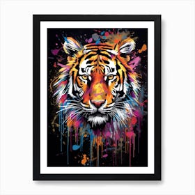 Tiger Art In Graffiti Art Style 1 Art Print