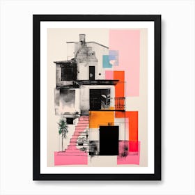 A House In Madrid, Abstract Risograph Style 4 Art Print