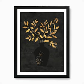 Gold Vase Canvas Print Art Print