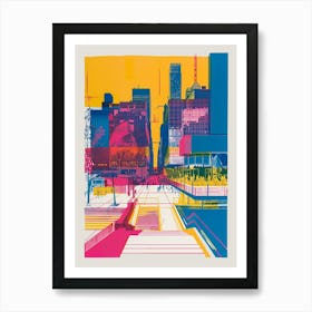 The Museum Of Modern Art New York Colourful Silkscreen Illustration 2 Art Print