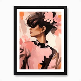 Woman With Flowers 4 Art Print