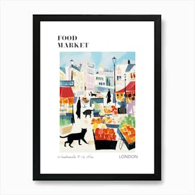 The Food Market In London 4 Illustration Poster Art Print