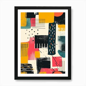 Playful And Colorful Geometric Shapes Arranged In A Fun And Whimsical Way 1 Art Print