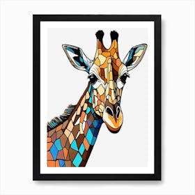 Stained Glass Giraffe Art Print