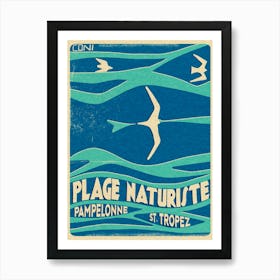 Plage Naturiste Art Print