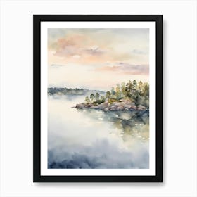 Watercolor Of A Lake Poster