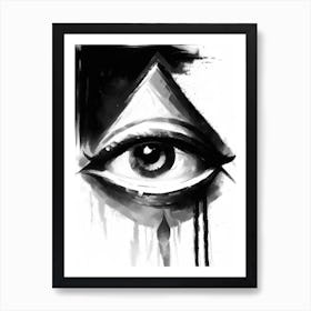 Clarity, Symbol, Third Eye Black & White Art Print