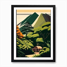 Réunion National Park France Retro Art Print