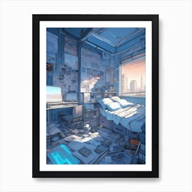 Futuristic Bedroom Print Art Print