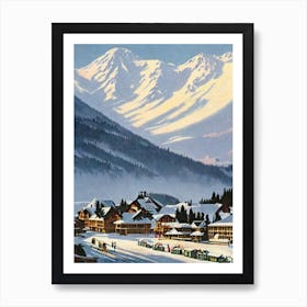 Whakapapa, New Zealand Ski Resort Vintage Landscape 1 Skiing Poster Art Print
