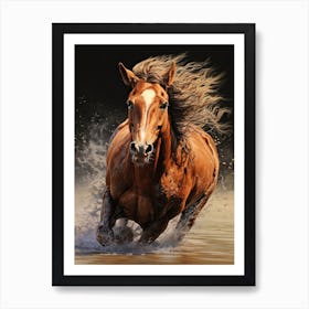 A Horse Painting In The Style Of Photorealistic Technique 4 Art Print