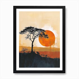 Africa Boho Art; The Sun Art Print