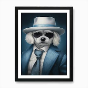 Gangster Dog Maltese Art Print