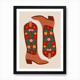 Cowgirl Boots   Texas Multicolor Art Print