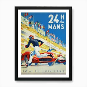 24 Heures Du Mans Car Race Vintage Poster Poster