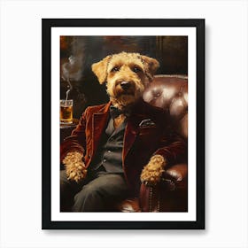 Classy Airedale At The Bar 18 Art Print